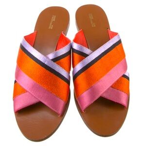Diane Von Furstenberg Flats | DVF Orange/pink Mule Slip On Colorful Flats Size 6